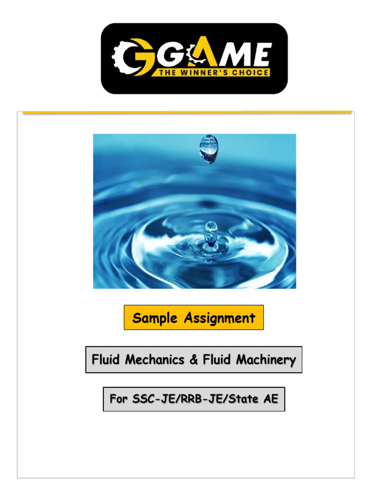 Fluid Mechanics & Fluid Machinery - Free Assignment | PDF | Pressure ...