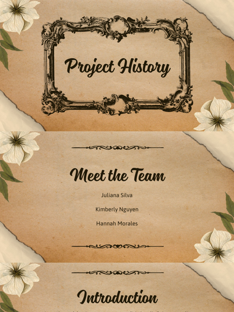 Beige Brown Old Vintage Illustration Project History Presentation | PDF