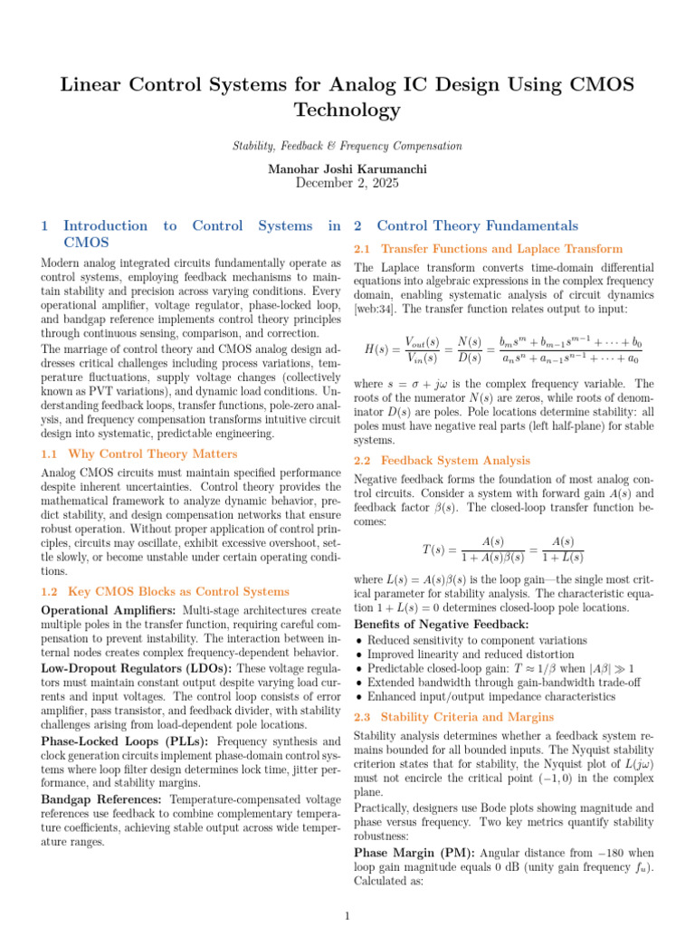 Linear Control Systems For Analog IC Design | PDF | Feedback | Amplifier