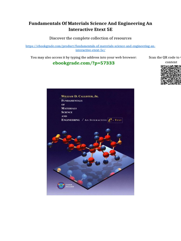 Fundamentals of Materials Science and Engineering An Interactive Etext ...