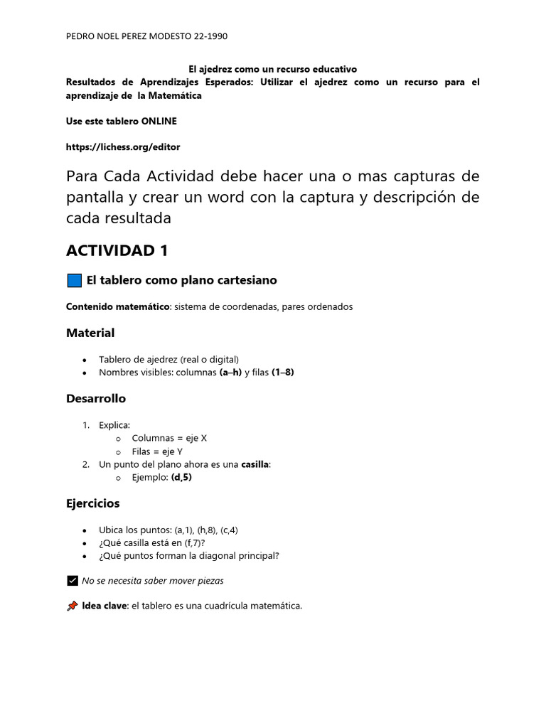 El Ajedrez Como Un Recurso Educativo | PDF | Ajedrez | Geometría