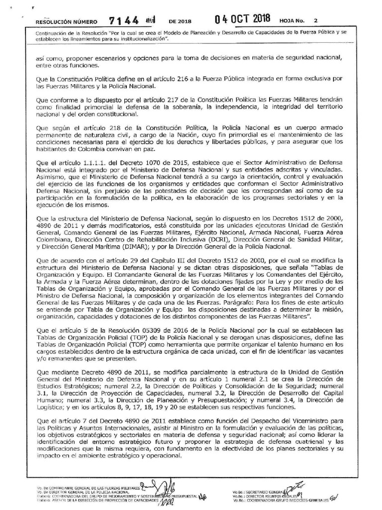 RESOLUCIÓN No. 7144 DEL 04 DE OCTUBRE 2018 | PDF