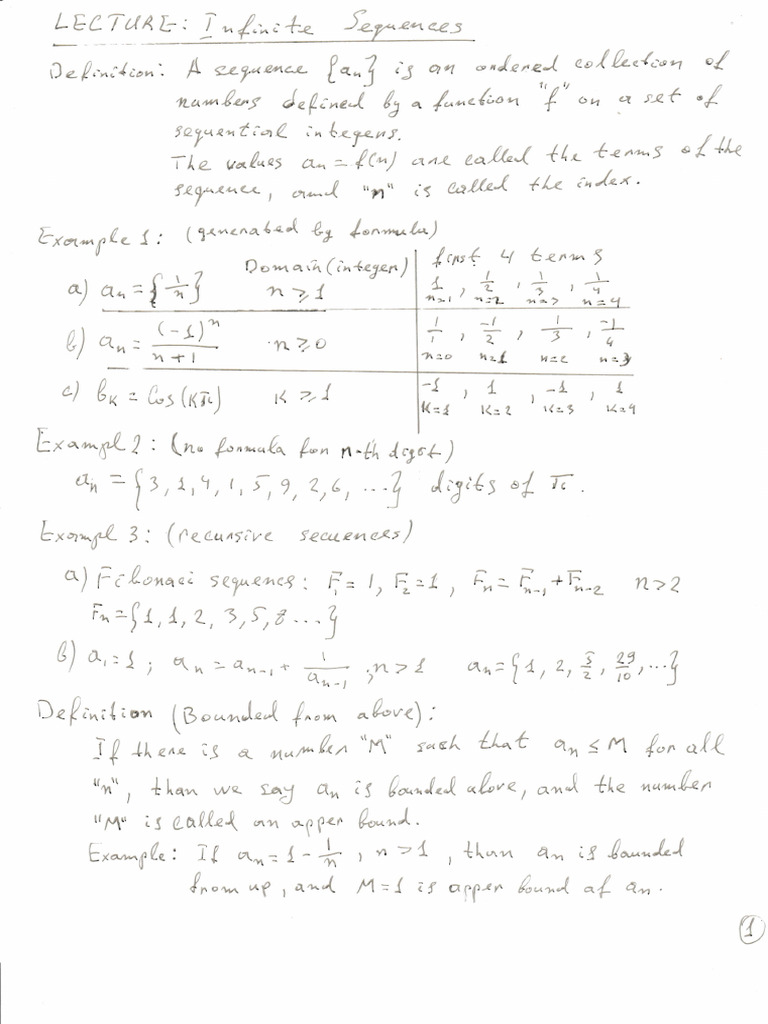 1 Infinite Sequences | PDF