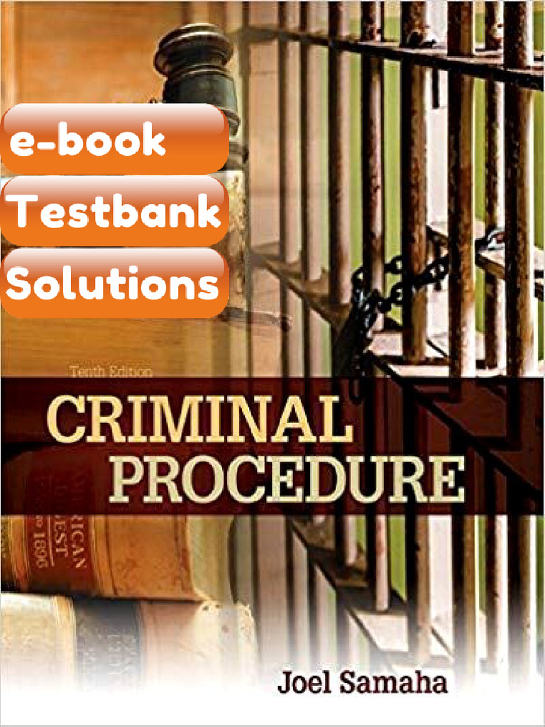 Testbank Criminal Procedure 10th Edition by Joel Samaha Fast Download ...