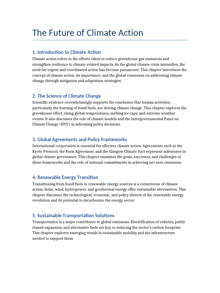 The Future of Climate Action | PDF | Climate Change Mitigation ...