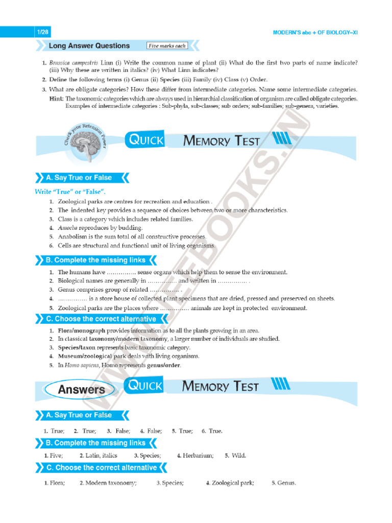 Modern ABC Biology Class 11 Part 1 5 PDF Free 2 2 2 1 | PDF
