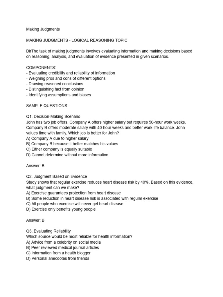 Making Judgments | PDF