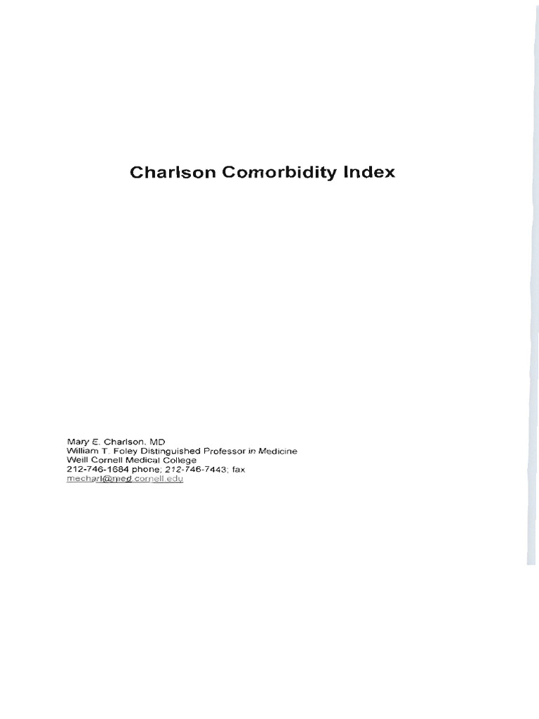Charlson Comorbidity Index | PDF