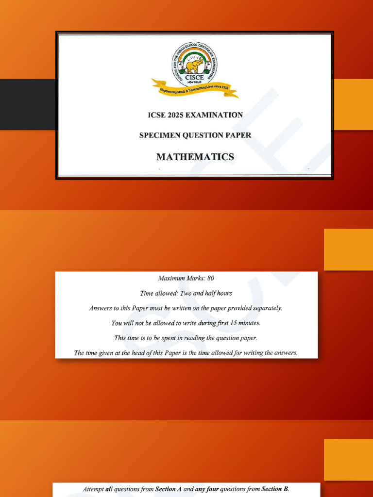 3 - Icse Math Specimen Paper 2025 | PDF | Algebra | Mathematics