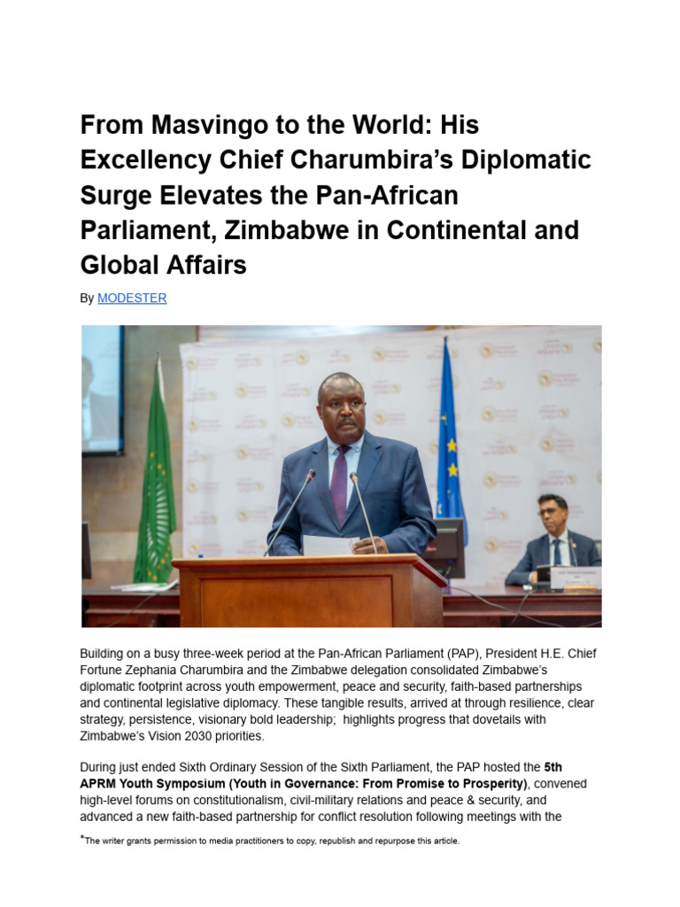 From Masvingo to the World_ His Excellency Chief Charumbira’s ...