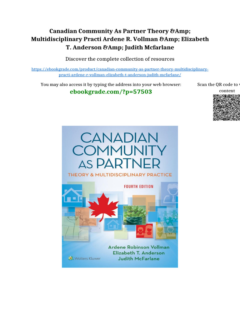 Canadian Community As Partner Theory & Multidisciplinary Practi Ardene ...