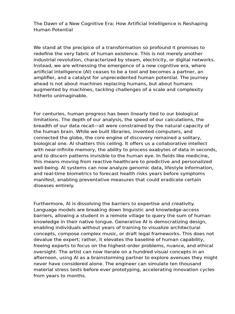 The Dawn of A New Cognitive Era | PDF | Artificial Intelligence ...