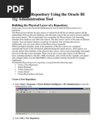 Creating a Repository Using the Oracle BI 11g Administration Tool