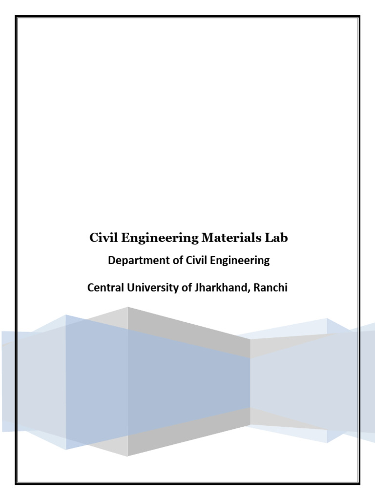 Civil Engineering MaterialsLab Mannual | PDF | Concrete | Materials