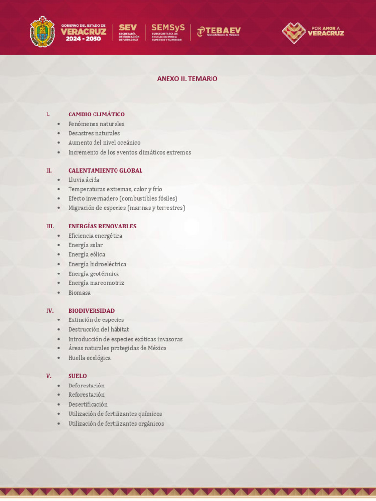 Anexo II Temario CA 2026 | PDF