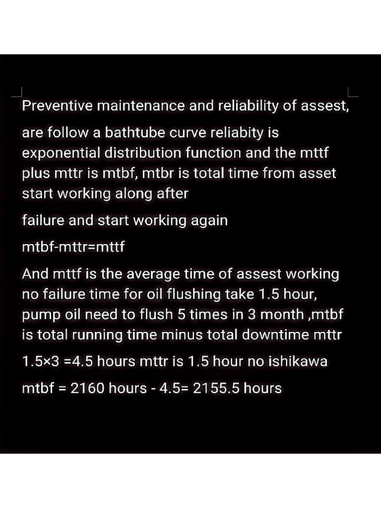 Reliability of An Asset | PDF