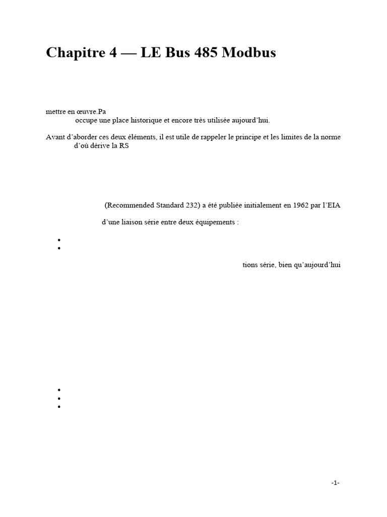 Le Bus RS-485 Et Le Protocole Modbus | PDF | Débit binaire | Biens ...