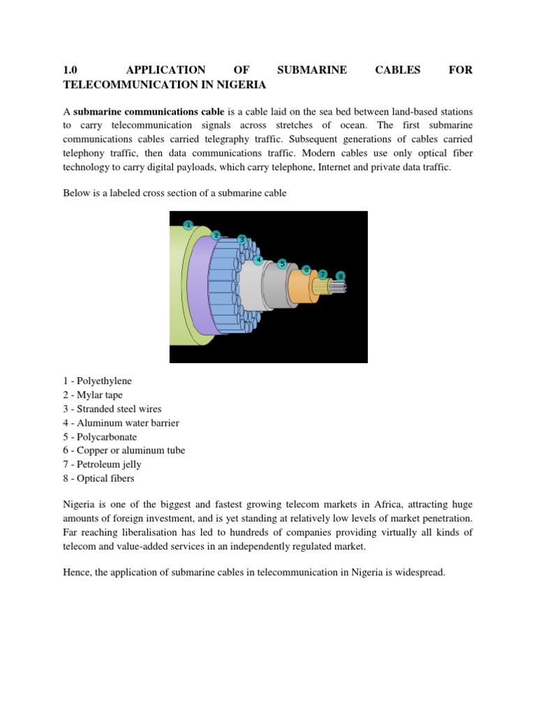 Application of Submarine Cables For Telecommunication in Nigeria 2 ...