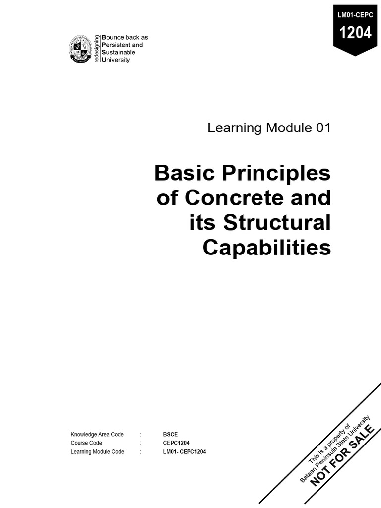 Bsce Cepc1204 LM01 | PDF | Strength Of Materials | Concrete