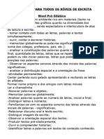 Atividades de escrita por nível