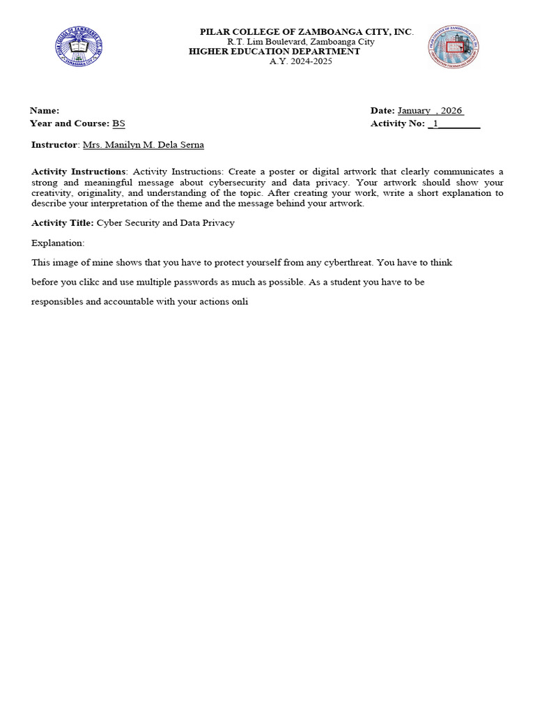 Student's Format For TLA Sample 2 | PDF