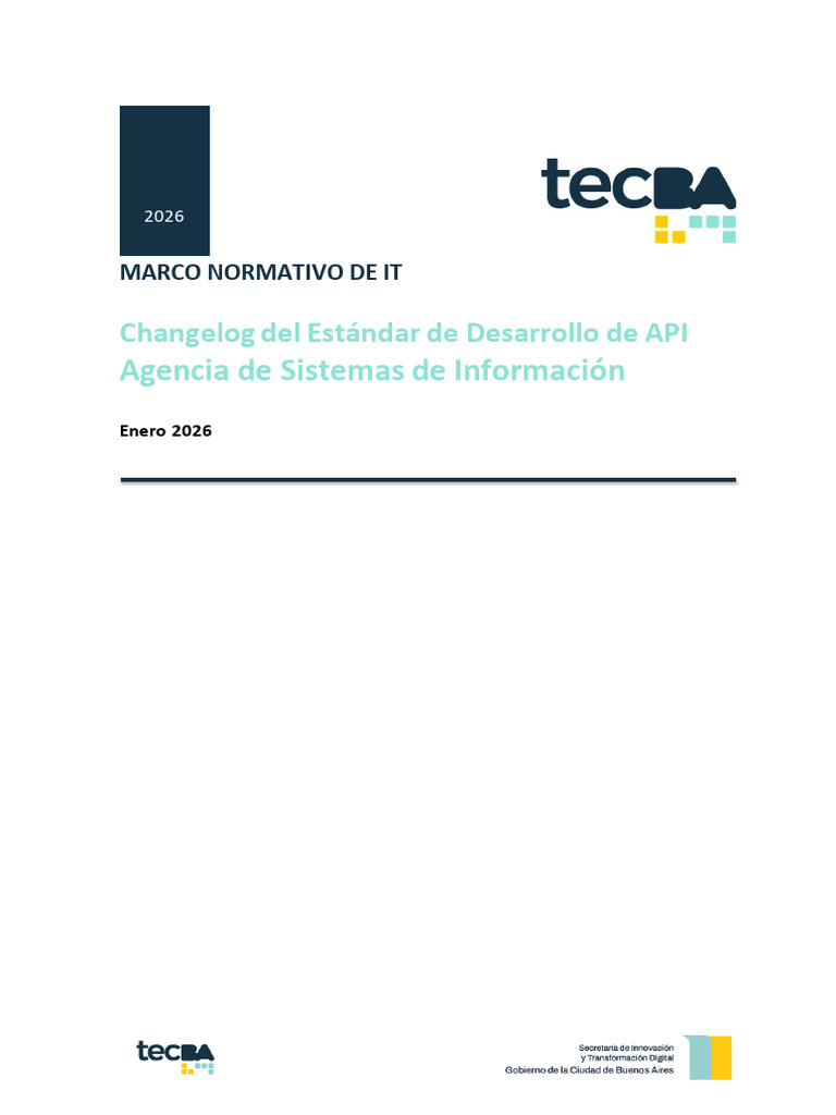 Changelog Estándar de Desarrollo de API v2.2 | PDF