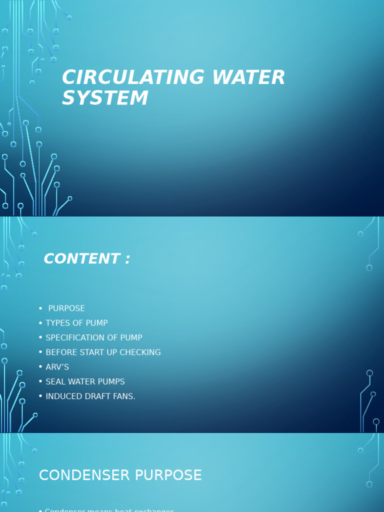 10.circulating Water System | PDF | Pump | Valve