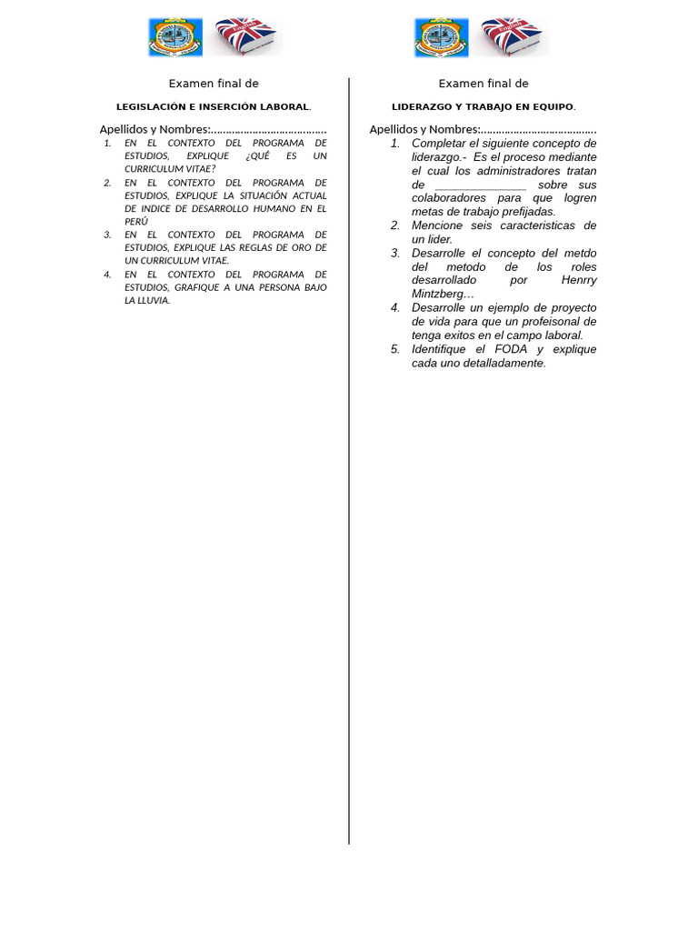 Examen Final EI | PDF