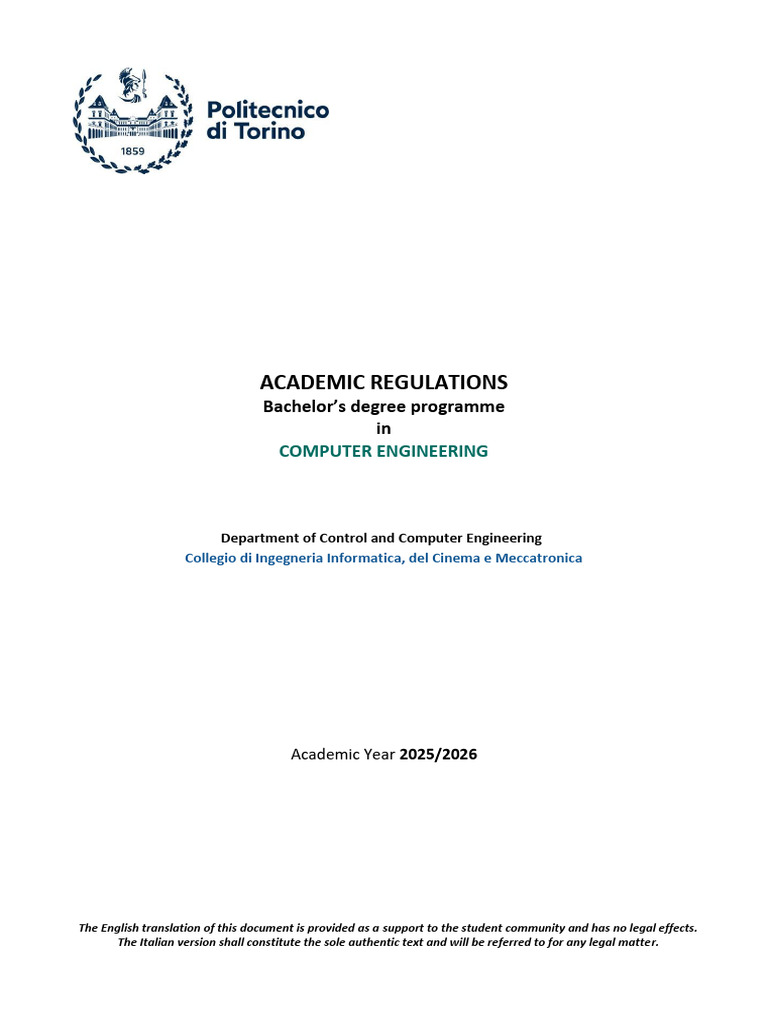 Academic Regulations Ba Ing Informatica 25 26 | PDF | Academic Degree ...