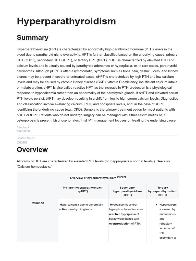 Hyperparathyroidism. Amboss | PDF | Endocrine System | Diseases And ...