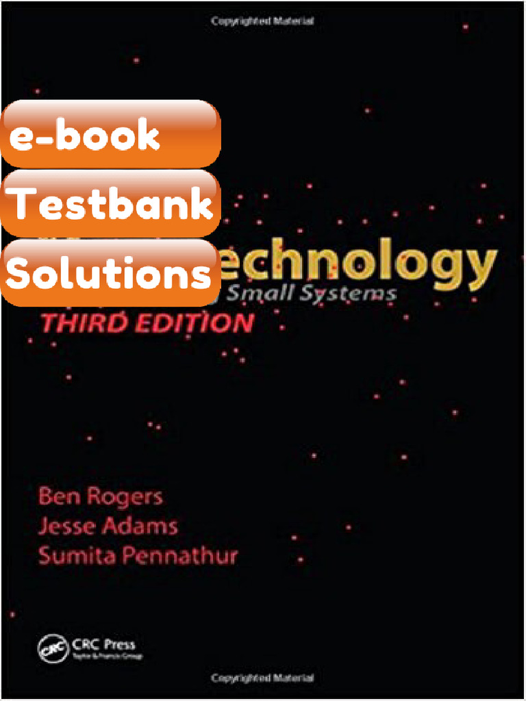 Testbank Nanotechnology Understanding Small Systems 3rd Rogers Fast ...