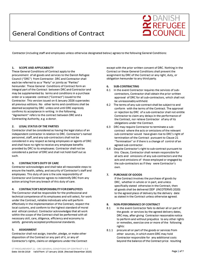 CT Procurement 21 - 22 General Conditions of Contract (Standard) | PDF ...