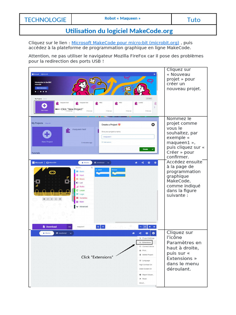 Tuto - Logiciel Makecode Pour Robot Maqueen - V1 | PDF | Informatique ...