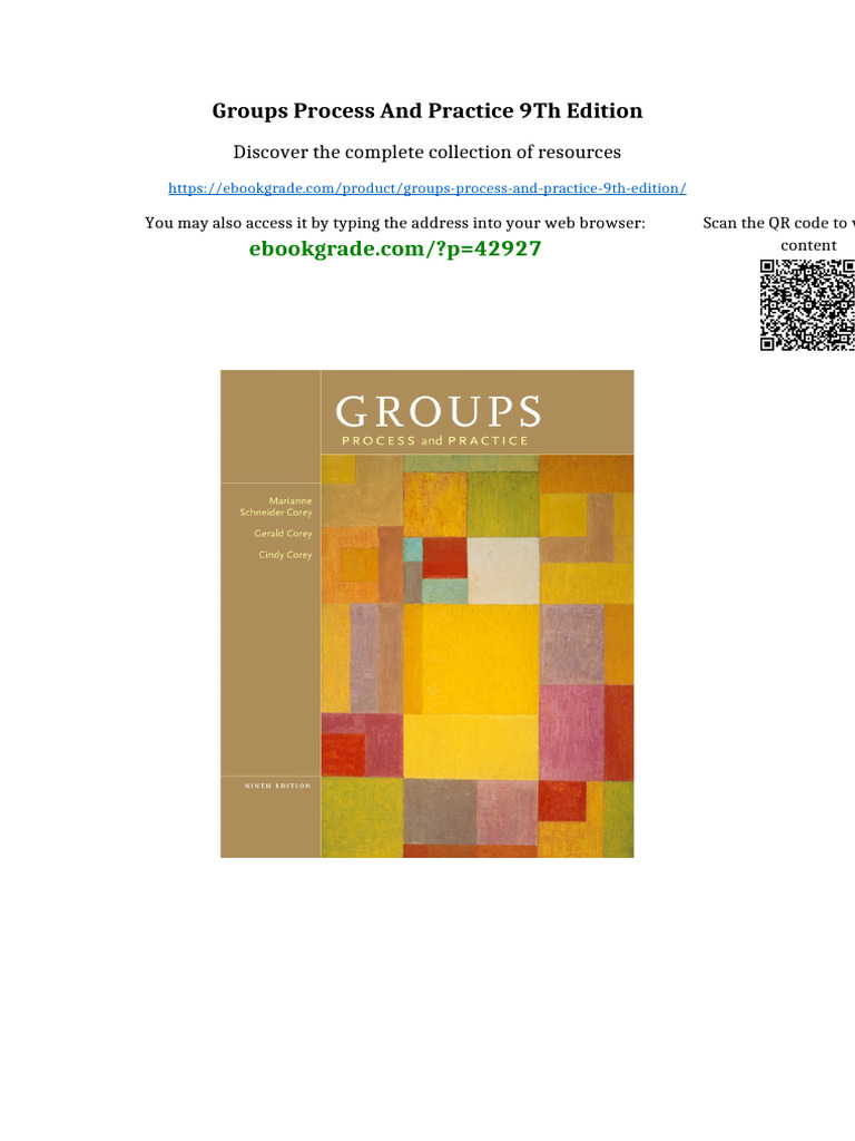 Groups Process and Practice 9th Edition Digital Version 2025 | PDF ...