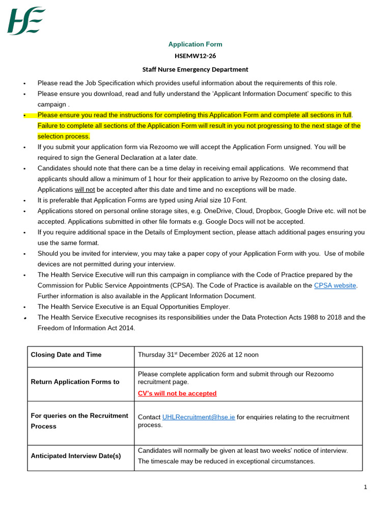 78721240553582940_HSEMW012-25_Application_Form | PDF | Recruitment ...