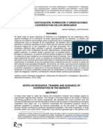 Notas Sobre Formacion e Investigacion de Las Cooperativas en Los Mercados