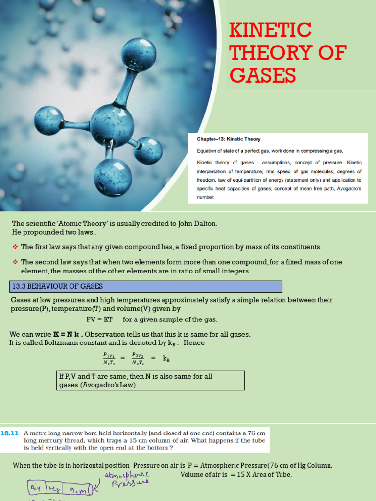 Ch-13 Kinetic Theory of Gases | PDF | Gases | Temperature