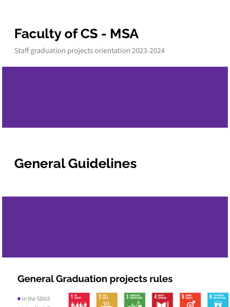 Faculty of CS - MSA Graduation Projects Orientation | PDF | Physical ...