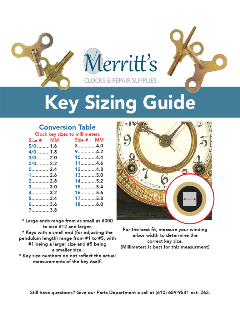 Clock Key Sizes | PDF