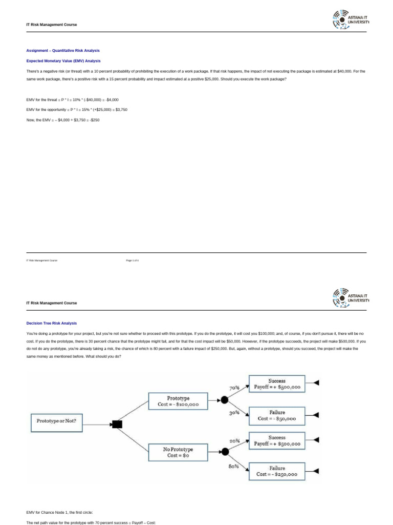 Quantitative Risk Analysis Example | PDF