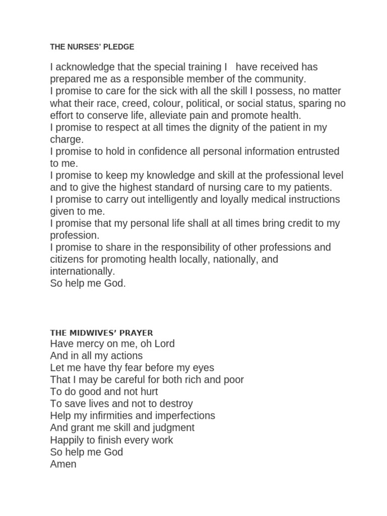 Nurses' Pledge | PDF
