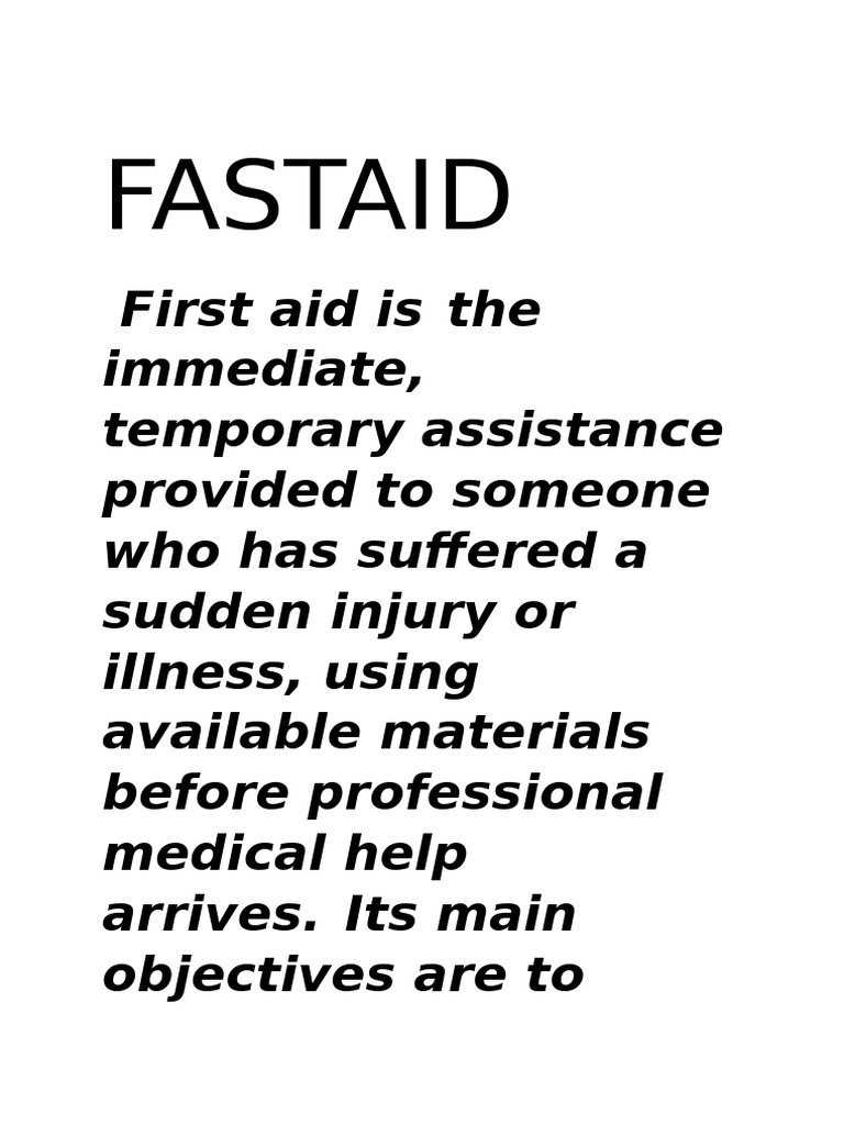 Fast Aid | PDF