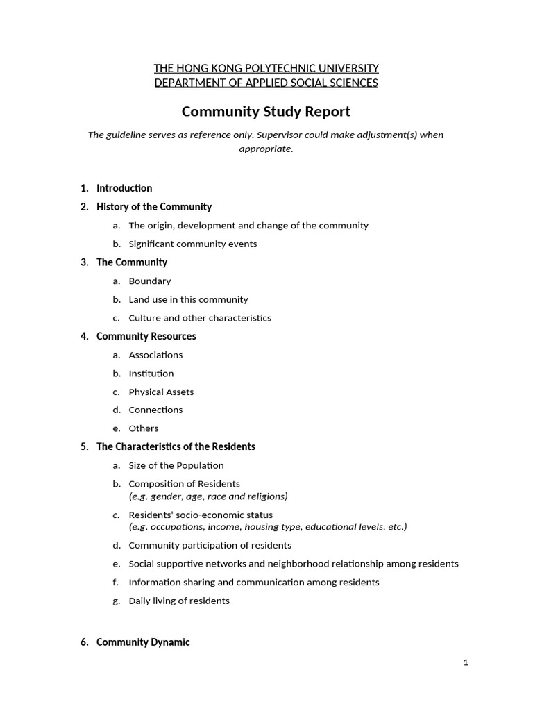 Community Study Report | PDF
