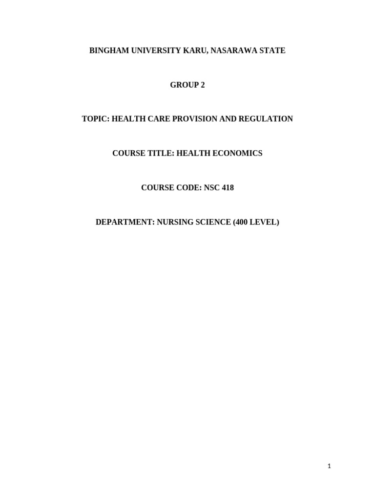 Group 2 Health Economics | PDF | Health Care | Health Professional