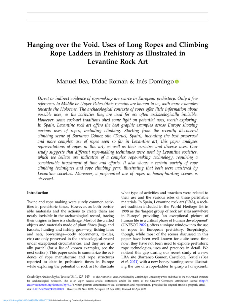 Hanging Over The Void Uses of Long Ropes and Climbing Rope Ladders in ...