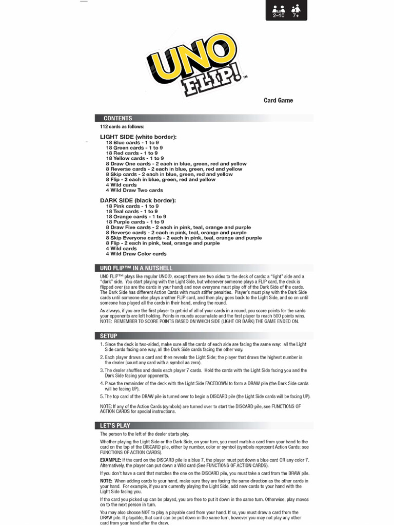 860096901 Uno Flip Cards PDF Compressed | PDF