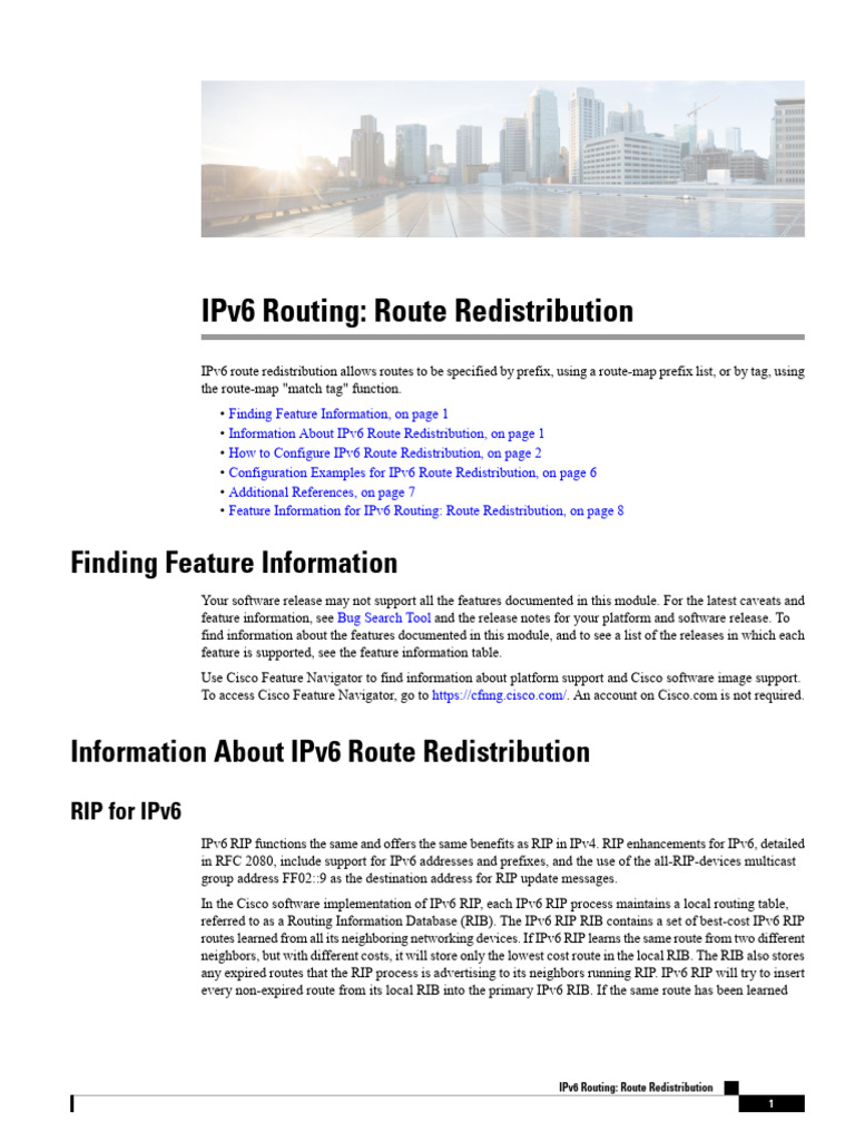 Ip6 Rip Route Redist Xe | PDF | I Pv6 | Routing
