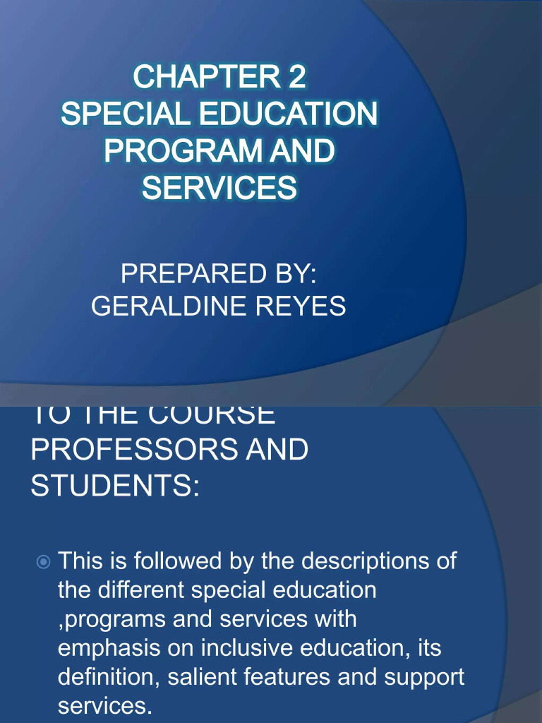 Special Education Program Services 2 1 | PDF