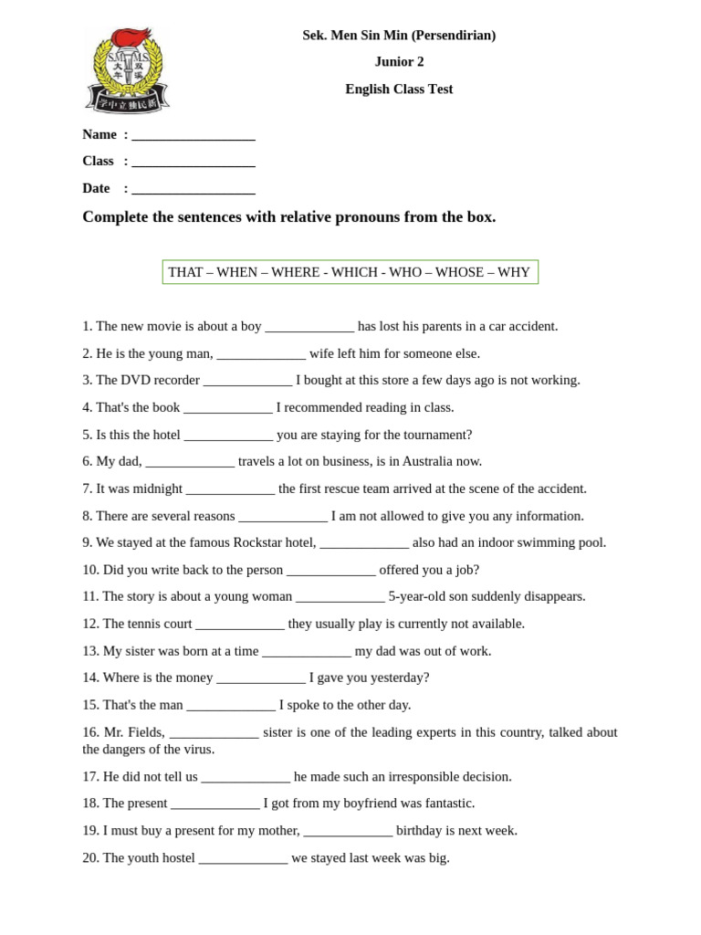 Class Test 4 | PDF