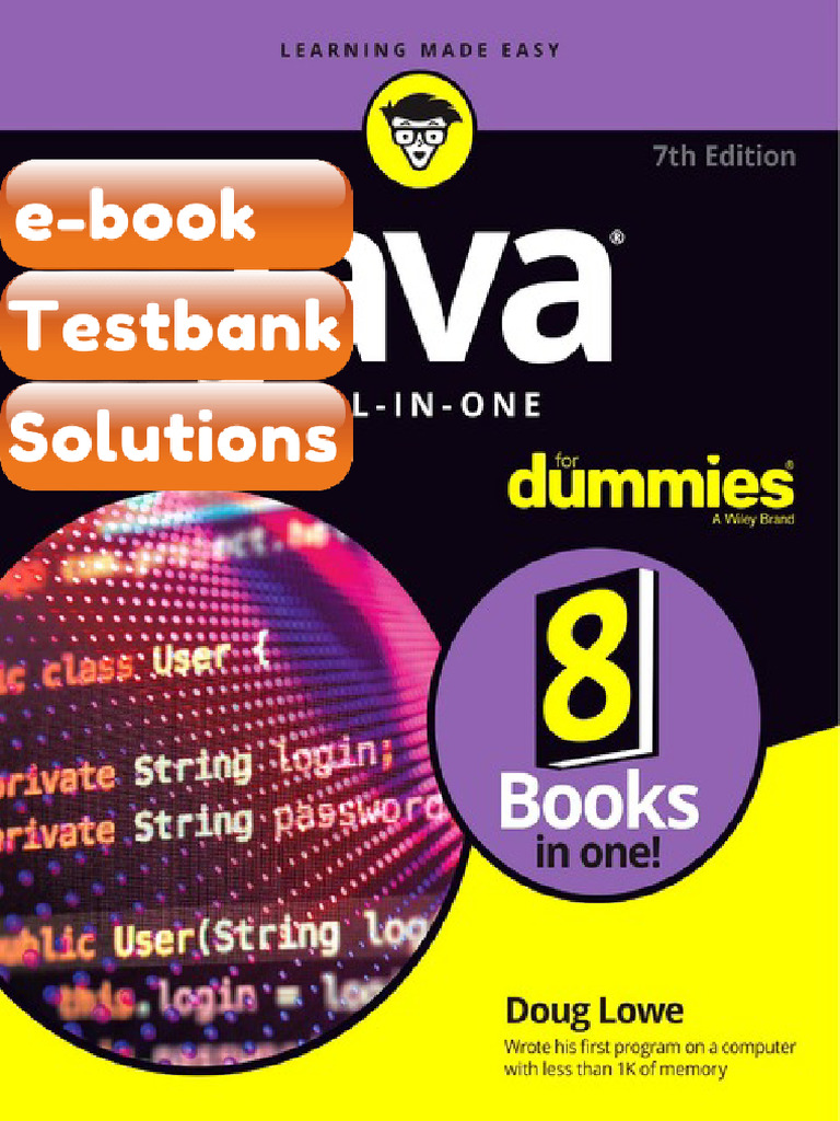 Java AllinOne for Dummies 7th Edition Doug Lowe Testbank & eBook | PDF ...